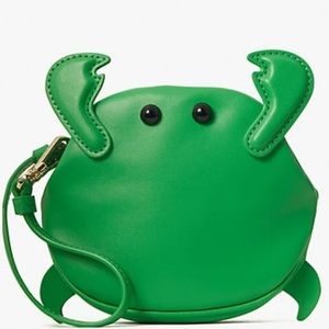 Kate Spade Limited Edition Discontinued Green Jay Shelly Crab Wristlet.